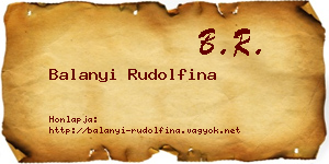 Balanyi Rudolfina névjegykártya